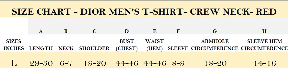 SIZE CHART - DIOR MEN'S T-SHIRT- CREW NECK- RED.webp