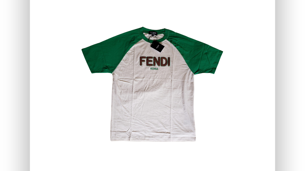 Fendi Men's Crew Neck T-Shirt with different colour neck & sleeves